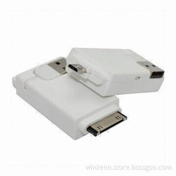 Mini Portable Power Station, Built-in 30pin and Micro USB, Designed for iPhone, iPod, Smartphones